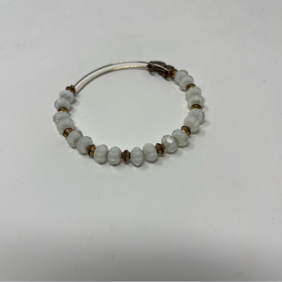 ALEX AND ANI BEADED BRACELET WHITE AND GOLD - Picture 3 of 6